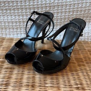 Stuart Weitzman Black Patent Leather Heels 7.5